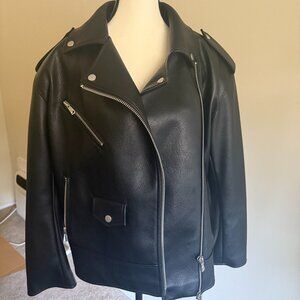NWT Avec Les Filles Leather Moto Jacket